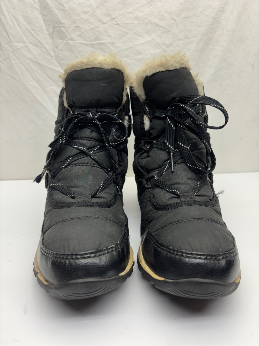 Women's Black Faux-Fur Lined Winter Boots, box 76